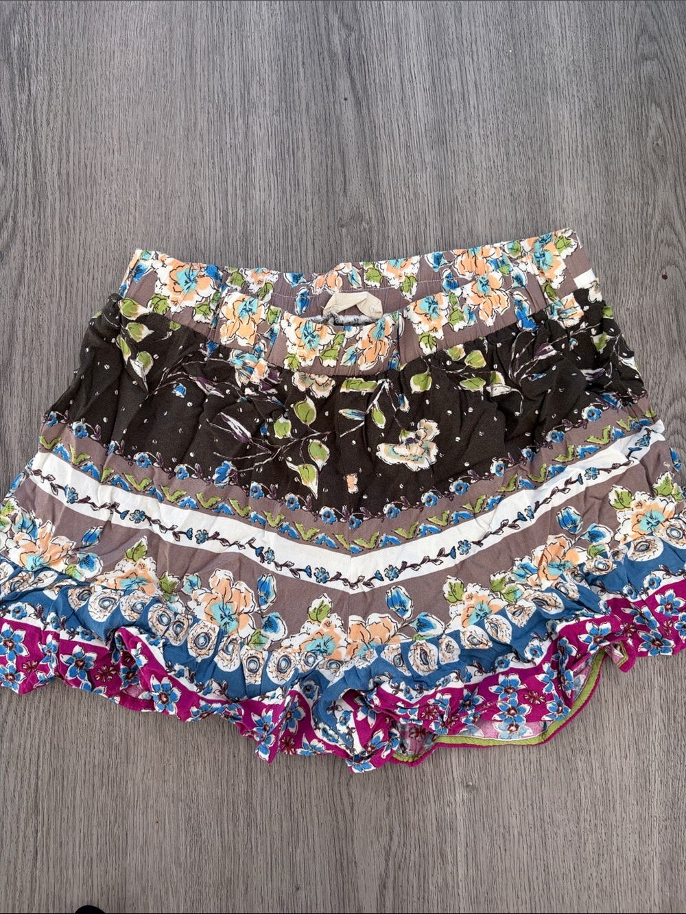 Floral Tiered Ruffle Shorts- Multicolor